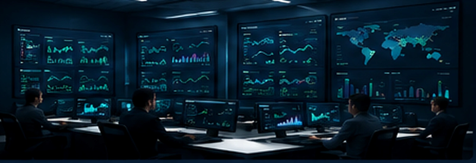Operations command centre with digital dashboards